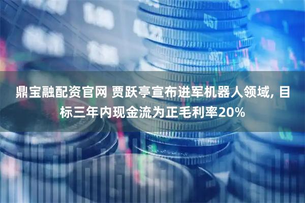 鼎宝融配资官网 贾跃亭宣布进军机器人领域, 目标三年内现金流为正毛利率20%