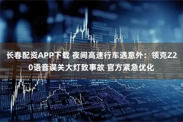 长春配资APP下载 夜间高速行车遇意外：领克Z20语音误关大灯致事故 官方紧急优化